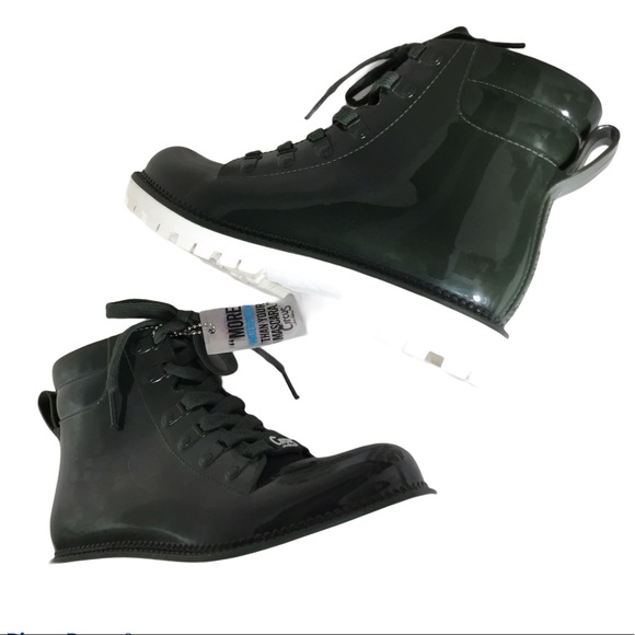 Circus Green Water Proof Combat Ankle Booties Sz 7 - Picture 9 of 12